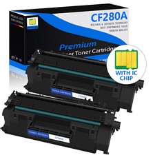2PK CF280A Black Toner Cartridge 80A for HP LaserJet Pro 400 M401a M401d M401dn picture