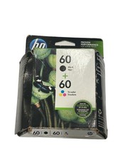 HP 60 Black & 60 Tri-Color Ink Cartridge Combo Pack Brand New Sealed Exp: 03/22 picture