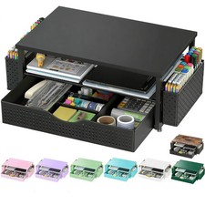Spacrea Desk Organizer and Accessories, Computer Monitor Stand Riser Black picture