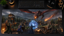 RuneScape Dragonwilds XXL Gaming Mouse Pad Ashenfall Dragon Desk Mat picture
