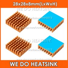 28x28x8mm Gold Anodized Heatsink Radiator Cooler With Thermal Pad for CPU IC picture