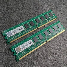 Transcend ECC DDR2 4GB (2x2GB) 2-Pin Memory Kit for Desktop, Tested, Used picture