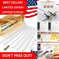 Complete Cable Management Kit - Elegant 7.85ft Self-Adhesive Cord Hider in White picture