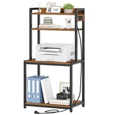Printer Stand with Charging Station, 4-Tier Printer Table with Storage, Large... picture