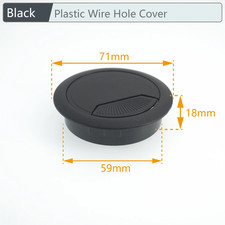 Plastic Wire Hole Cover Outlet Port Table Computer PC Desk round Cable Grommet L picture