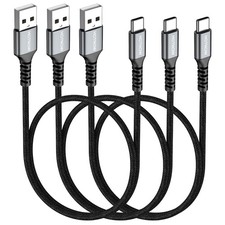 HOTNOW Short USB C Cable 1.5FT 3Pack, 3A to C Fast 1.5FT, Black  picture