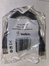 Belkin F3U134B03 3' ft feet Male USB to Female USB Data Extension Cable M-F NEW picture