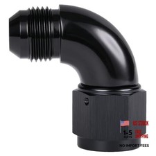90 Degree Male to Female Swivel Full Flow Fitting 10AN Black - 90 Degree picture