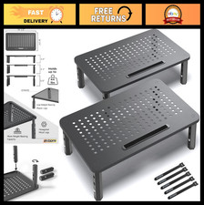 Adjustable Monitor Stand Riser - 2 Pack Desk Organizer - Anti-Skid Steel - Free picture