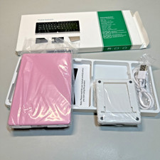 Pink & White Slim Foldable Wireless Keyboard  Bluetooth 11.5
