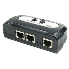 2PORT 2-Way RJ45 AB Manual Switch Box CAT5E CAT5 selector Phone LAN 8P8C picture