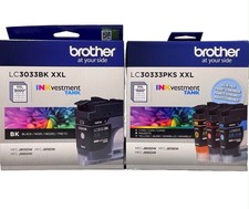 New Genuine Brother LC3033XXL Black Cyan Magenta Yellow 4pk Ink Cartridges picture
