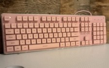EWEADN GX710S Backlit Computer Keyboards, Wired USB Keyboard with White Backl... picture