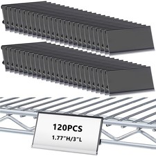 120 Pcs Wire Shelf Label Holders Compatible with Metro 1-1/4