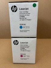 2 Genuine HP LaserJet CP4025 CP4525 Cyan & Magenta Toners CE261AC, CE263AC picture
