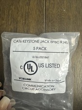 Cat6 RJ45 Keystone Jack Shielded Network LAN  110 Punch Down 8P8C 5-pack BLACK picture