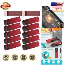 Bulk 32GB Thumb Drives 10 Ct, Durable Aluminum Swivel Cover picture