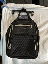 Rare Rolling Laptop Bag Backpack Wheeled Computer Bag Black Gold picture