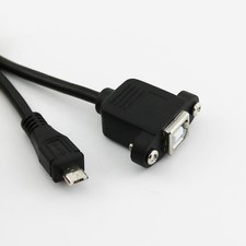 10x Printer Panel Mount USB 2.0 B Female Socket To Micro USB 5Pin Male Cable 1FT picture