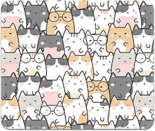 Mouse Pad with Stitched Edges - Cute Cat Mousepad for Women, 9.25 X picture