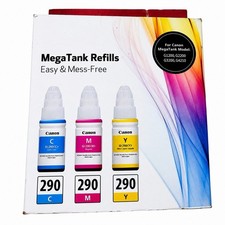 Canon GI-290 CMY Ink Bottle Value Pack 1596C005AA G1200 G2200 G3200 G4210 picture
