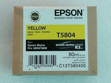 T5804 Genuine Epson Pro 3800 3880 Yellow Ink T580400 w/exp 10-2019 picture