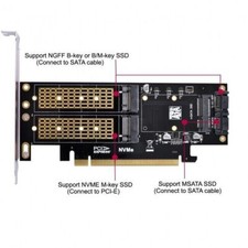 Cablecc PCI Express PCI-E 3.0  Dual SATA to NGFF NVME MSATA M-Key B/M-key picture