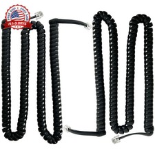 Telephone Wires, 2-Pack 6P6C RJ12 Coiled Cord, 2.6 ft (Unstretched) Male-to-Male picture