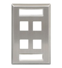 ICC ICC-IC107S04SS FACEPLATE- ID- STAINLESS- 1-GANG- 4-PORT picture