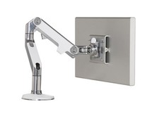 Humanscale M8 Monitor Arm - Bolt-Through Mount Polished Aluminum with White Trim picture