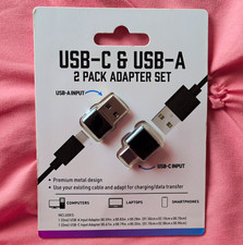 Electronic Necessities 2-Pack USB-A/USB-C Adapter Set Metal Silver/Black picture