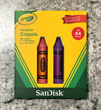 SanDisk Crayola USB-C Flash Drive 2-Pack 64GB Auto Backup Orange Purple picture