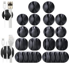 16PCS Black Cable Clips, Self Adhesive Cord Holder Cord Organizer picture
