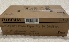 Fujifilm 4 x 213 Glossy Photo Paper 2 Roll Case DX100 DE100 New Sealed picture