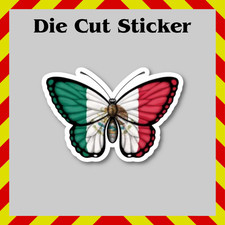 Mexico Flag Sticker, Butterfly Waterproof Vinyl Printed Sticker, Die Cut picture