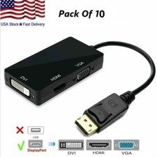 10X 3in1 Displayport DP Male To HDMI/DVI/VGA Female Adapter Converter Cbl 1080P picture