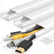 Yecaye TV Cord Hider 42in Cord Cover Wall Mounted W1.18in H0.6in White Large picture