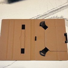 Brown Faux Leather Folding Folio Universal Tablet Case Cover with Stand picture