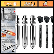 3 Pack 0.4mm Hotend Nozzles, Hardened Steel Quick-Swap, High Temp, 3 Silicone So picture