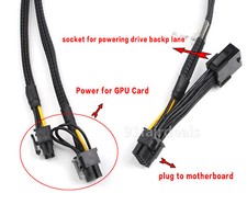 Brand New 10pin to 6+8pin Power Adapter Cable for HP DL360P Gen8 G8 GPU picture