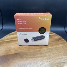 Belkin N150 Wireless Wi-Fi USB Adapter 150Mbps Link Rate Desktop Laptop SEALED picture