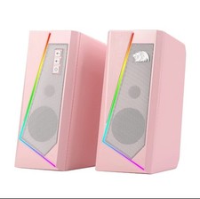 GS520 RGB Pink Desktop Speakers 2.0 Channel PC Computer Stereo Speaker  picture