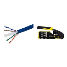Monoprice Cat6 Ethernet Bulk Cable, 550Mhz, 10G, UTP, 24AWG, 250 250ft, Blue picture