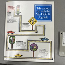 Vintage Microsoft MS-DOS 6 Upgrade 3.5 Floppy Disks (2) + User Guide picture