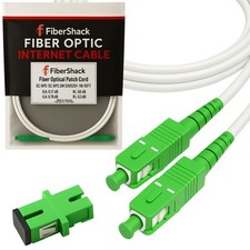 Fibershack White SC/APC-SC/APC 15M 50ft Single Mode Fiber Patch Cable Coupler picture