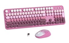 UBOTIE Colorful Computer Wireless Keyboards Mouse Combos, Typewriter picture