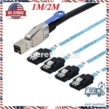MINI SAS HD SFF-8644 with IC to 4 SATA 7P Server Date Hard Drive Cable 1M 2M picture