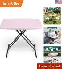 Folding Table 30 Inch - Small Desk Adjustable Height TV Tray for Laptop, Couc... picture
