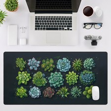 Succulent Garden Deskmat, Botanical Mousepad for Nature-Lovers, Plant Desk Decor picture