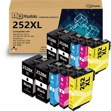 10PK 252XL T252XL Ink Cartridges For Epson WorkForce WF-3620 WF-7110 WF-3640 picture